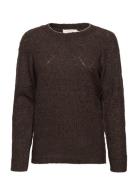 Crmerle Pointelle Knit Pullover Tops Knitwear Jumpers Brown Cream
