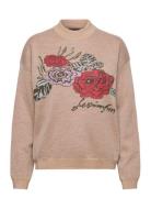 Demi Merino Wool Intarsia Knitted Sweater Tops Knitwear Jumpers Pink L...