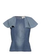Vacant Tops Blouses Short-sleeved Blue Munthe
