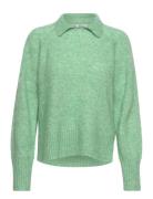 Brook Knit Collar Tops Knitwear Jumpers Green Second Female