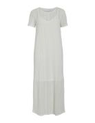 Vigardea O-Neck S/S Ankle Dress Knelang Kjole White Vila