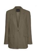 Vmvera Ls Linen Blazer Blazers Single Breasted Blazers Green Vero Moda