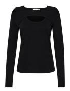 Jillkb Cut Out Tee Tops T-shirts & Tops Long-sleeved Black Karen By Si...