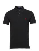 Basic Mesh-Ssl-Knt Tops Polos Short-sleeved Black Polo Ralph Lauren