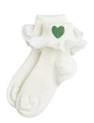 Hearts Lace Socks Sokker Strømper White Mini Rodini