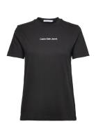 Institutional Straight Tee Tops T-shirts & Tops Short-sleeved Black Ca...