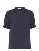 Nunnisz Shirt Tops Blouses Short-sleeved Navy Saint Tropez