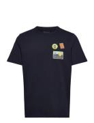 Regular Short Sleeve Heavy Single E Tops T-shirts Short-sleeved Navy K...