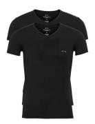 Loungewear Set Tops T-shirts Short-sleeved Black Armani Exchange