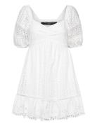Alissa Cotton Broderie Dress Kort Kjole White French Connection