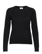 Objthess L/S O-Neck Knit Pullover Tops Knitwear Jumpers Black Object