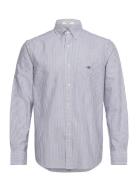 Reg Classic Oxford Stripe Shirt Tops Shirts Casual Navy GANT