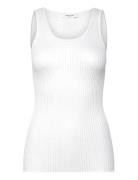 Silk Pointelle Top Tops T-shirts & Tops Sleeveless White Rosemunde