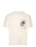 Dorian T-Shirt Tops T-shirts Short-sleeved Cream Les Deux