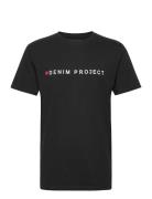 Logo Tee Tops T-shirts Short-sleeved Black Denim Project