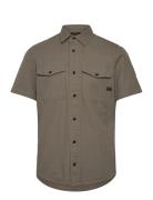 Marine Slim Shirt S\S Tops Shirts Short-sleeved Green G-Star RAW