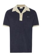 Towelling Resort Collar Polo Tops Polos Short-sleeved Blue GANT