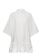 Ester Embroidered Cotton Mini Dress Kort Kjole White Malina