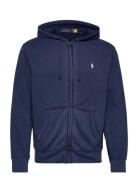 Spa Terry Full-Zip Hoodie Tops Sweat-shirts & Hoodies Hoodies Blue Pol...