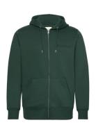 Embossed Full Zip Hoodie Tops Sweat-shirts & Hoodies Hoodies Green GAN...