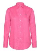 Relaxed Fit Linen Shirt Tops Shirts Long-sleeved Pink Polo Ralph Laure...