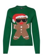 Onlxmas Cookies Ls O-Neck Box Knt Tops Knitwear Jumpers Green ONLY