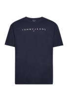 Tjm Reg Linear Logo Tee Ext Tops T-shirts Short-sleeved Navy Tommy Jea...
