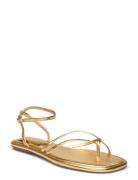 Metallic Strap Sandals Flate Sandaler Gold Mango