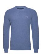 D2. Cotton Wool Rib C-Neck Tops Knitwear Round Necks Blue GANT