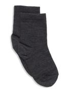 Wool/Cotton Socks Sokker Strømper Grey Mp Denmark
