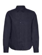 Reg Linen Chambray Shirt Tops Shirts Long-sleeved Navy GANT