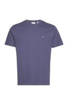 Reg Shield Ss T-Shirt Tops T-shirts Short-sleeved Blue GANT