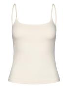 Low-Cut Tank Top Tops T-shirts & Tops Sleeveless Cream Mango