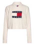 Tjw Vnck Center Flag Sweater Ext Tops Knitwear Jumpers White Tommy Jea...