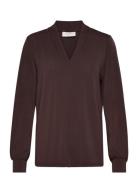 Fqyrsa-Blouse Tops Blouses Long-sleeved Brown FREE/QUENT