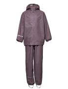 Basic Rainwear Set -Pu Outerwear Rainwear Rainwear Sets Purple CeLaVi