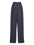 Linen Trousers Bottoms Trousers Wide Leg Navy Gina Tricot