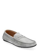 Slhsergio Suede Penny Driving Shoe B Mokasiner Lave Sko Grey Selected ...