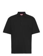 T-Vort-Megoval-D Polo Shirt Tops Polos Short-sleeved Black Diesel