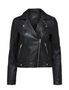 Slfkatie Leather Jacket B Noos Skinnjakke Skinnjakke Black Selected Fe...