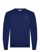 Superfine Lambswool C-Neck Tops Knitwear Round Necks Blue GANT