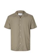 Slhreg-Air Shirt Ss Mix Tops Shirts Short-sleeved Green Selected Homme