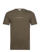 Lindbegrh Print Tee S/S Tops T-shirts Short-sleeved Green Lindbergh