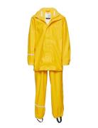 Basic Rainwear Set -Solid Pu Outerwear Rainwear Rainwear Sets Yellow C...