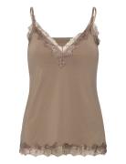 Rwbillie Lace Strap Top Tops T-shirts & Tops Sleeveless Beige Rosemund...