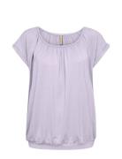 Sc-Marica Tops T-shirts & Tops Short-sleeved Purple Soyaconcept