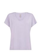 Sc-Marica Tops T-shirts & Tops Short-sleeved Purple Soyaconcept