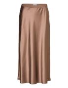 Hana Satin Silk Skirt Designers Knee-length & Midi Brown Ahlvar Galler...