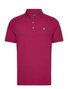 Plain Polo Shirt Tops Polos Short-sleeved Burgundy Lyle & Scott