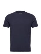 Panos Emporio Bamboo/Cotton Tee Crew Tops T-shirts Short-sleeved Navy ...